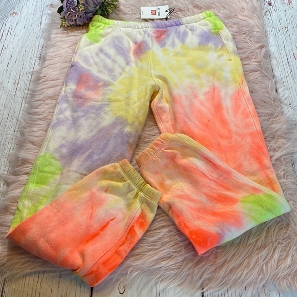 Re/Done Pants - NWT RE/DONE Neon Spiral Dye Classic Sweatpants sz XS